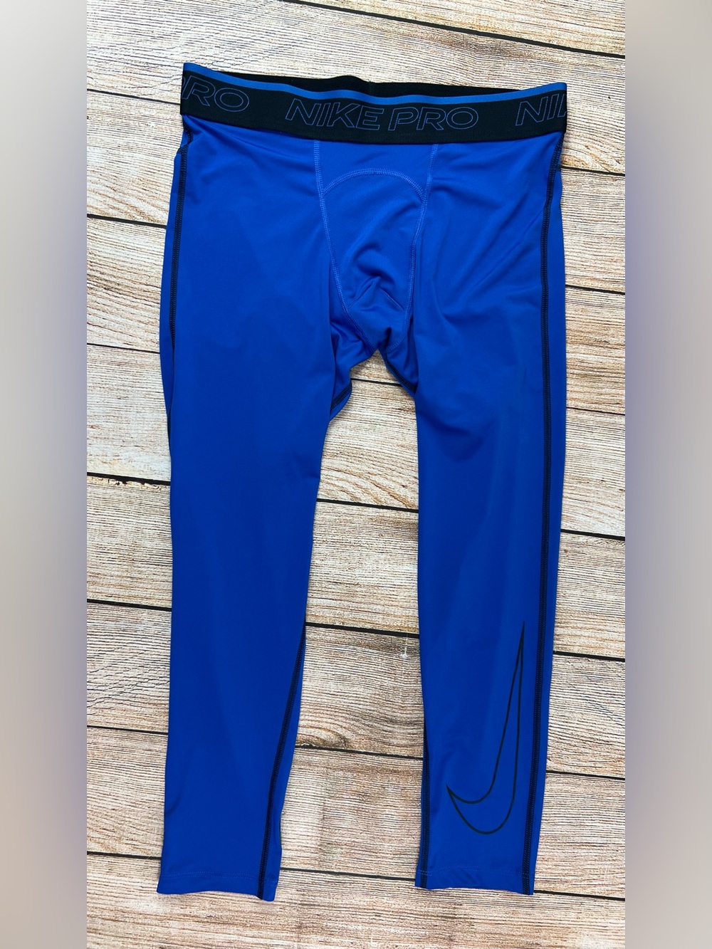 Mens Nike Pro Dri FIT  3/4 Training Compression Tights Cobalt Blue Size Large
